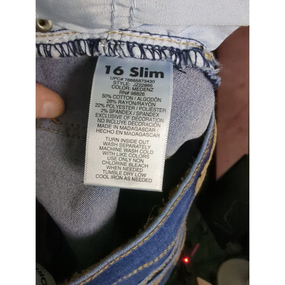 Jordache Youth Girls Size 16 Medium Wash Mid‎ Rise Skinny Jeans
